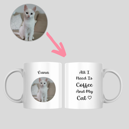 All I need is coffee and my cat phoyo mug