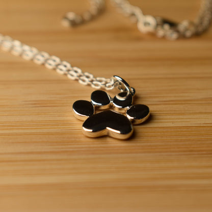 Very Close Up Paw Print Necklace Charm